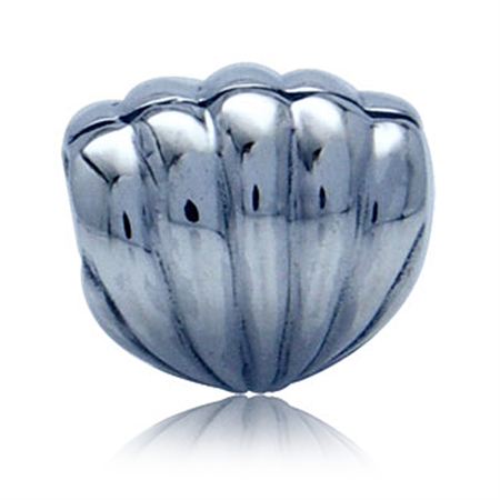 925 Sterling Silver Clam Shell European Charm Bead (Fits Pandora Chamilia)