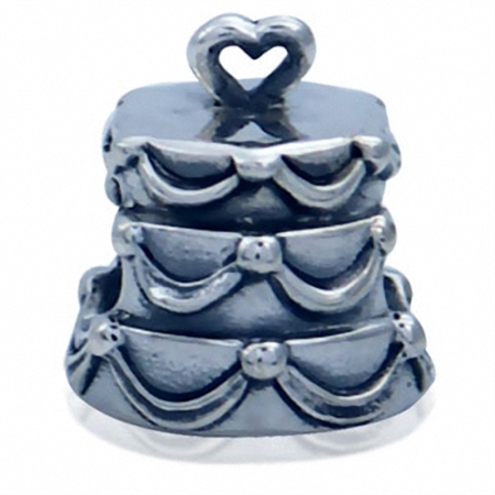 AUTH Nagara 925 Sterling Silver WEDDING CAKE European Charm Bead (Fits Pandora Chamilia)