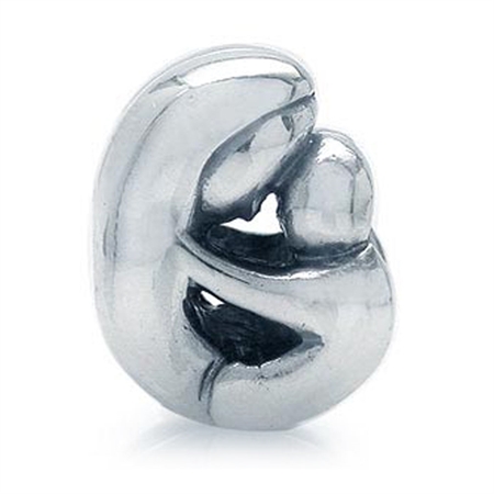925 Sterling Silver MOTHER & BABY Hugging Threaded European Charm Bead