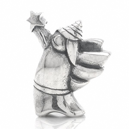 925 Sterling Silver CHRISTMAS ANGEL Threaded European Charm Bead