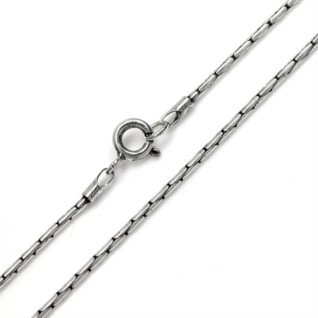 Oxidized 1.5MM 925 Sterling Silver Round Cable Chain Necklace 20 Inch
