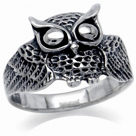 925 Sterling Silver Wise Owl Ring