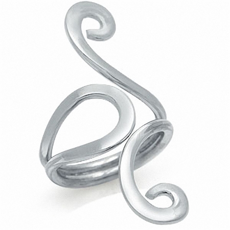 925 Sterling Silver SWIRL Adjustable Ring