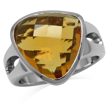 Yellow CZ Sterling Silver Ring