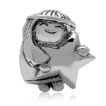 925 Sterling Silver Angel & Star European Charm Bead (Fits Pandora Chamilia)