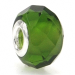 Olive Green Murano Glass 925 Sterl...