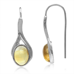 Cabochon Citrine White Gold Plated...