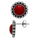 8MM Created Red Coral 925 Sterling...