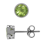 1.5ct. Petite Natural Peridot White Gold Plated 925 Sterling Silver Filigree Stud Earrings