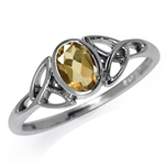 Natural Citrine White Gold Plated ...