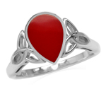 Silvershake 14X7mm Created Marquise Shape Red Coral 925 Sterling Silver Filigree Solitaire Pendant