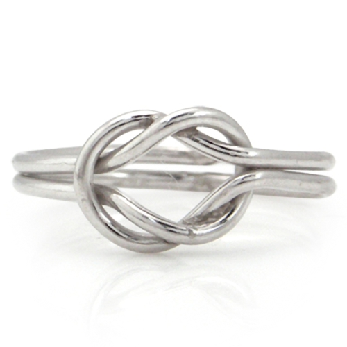 Petite Eternity Love Knot 925 Sterling Silver Ring Size Sz 8 QCHB