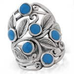 Created Blue Turquoise 925 Sterlin...