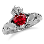6MM Heart Shape Simulated Red Ruby...