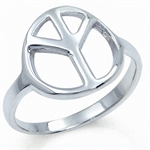 925 Sterling Silver PEACE SIGN Ring