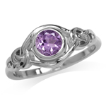 Natural Amethyst White Gold Plated...
