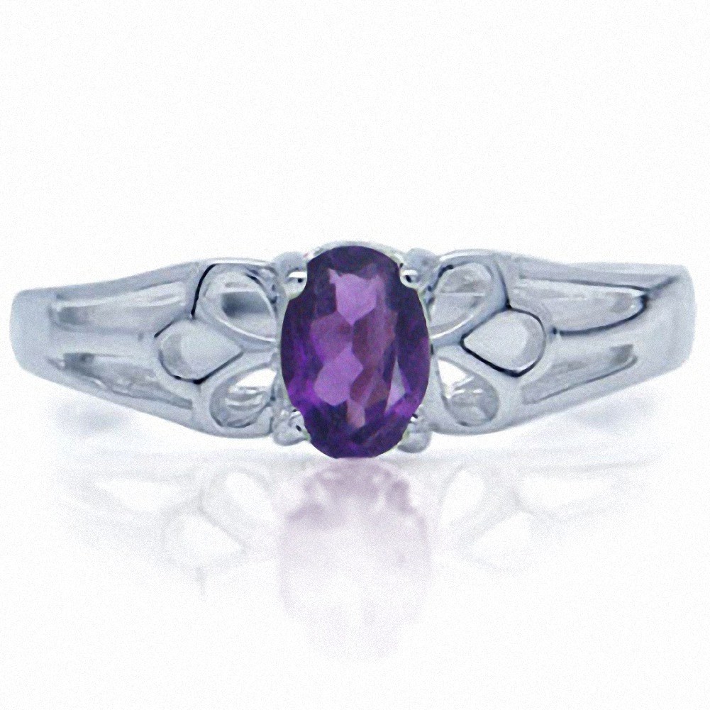 Real Topaz Amethyst Peridot 925 Silver Solitaire Ring  