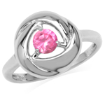 Pink CZ White Gold Plated 925 Ster...