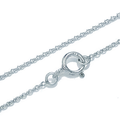 8MM Cable Chain Rhodium Silver Necklace 14   30 in.  