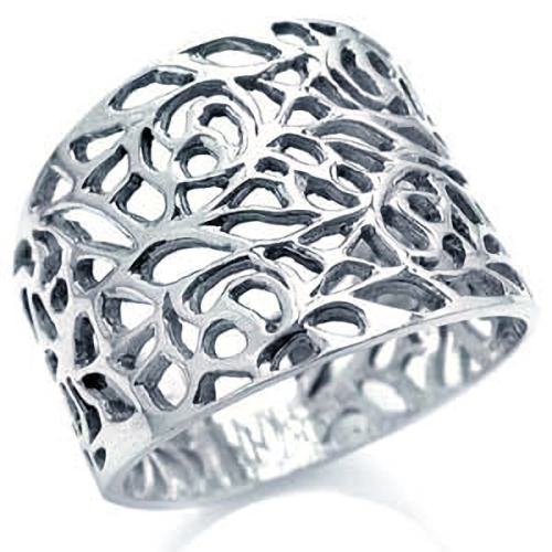 17MM 925 Sterling Silver Filigree Wide Ring  